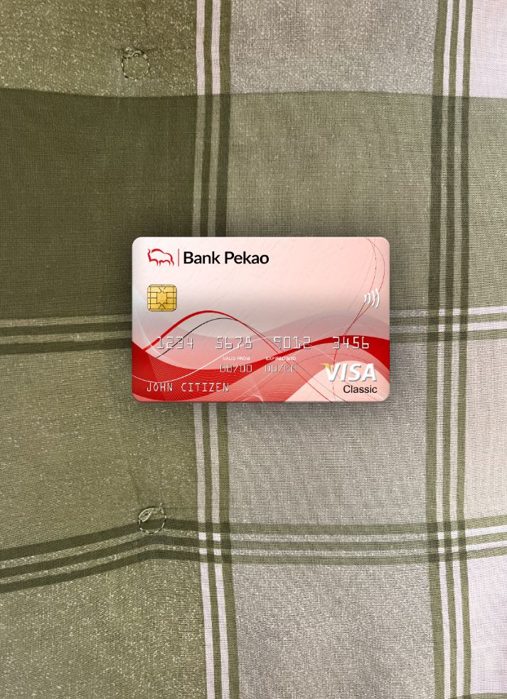 Download Poland Bank Pekao S.A bank visa classic card photolook front Photoshop template